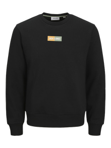Jack & Jones Erkek Logo Baskılı Sweatshırt - Pan -Black - 12278617