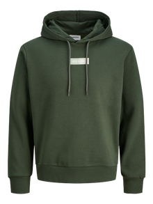 Jack & Jones Erkek Logo Baskılı Kapüşonlu Sweatshırt - Pan -Duffel Bag - 12278618