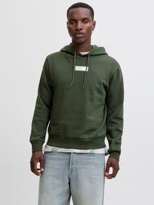 Jack & Jones Erkek Logo Baskılı Kapüşonlu Sweatshırt - Pan -Duffel Bag - 12278618