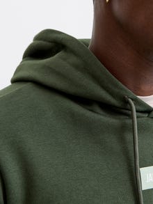 Jack & Jones Erkek Logo Baskılı Kapüşonlu Sweatshırt - Pan -Duffel Bag - 12278618