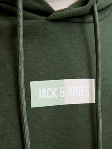 Jack & Jones Erkek Logo Baskılı Kapüşonlu Sweatshırt - Pan -Duffel Bag - 12278618