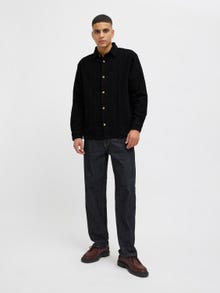 Jack & Jones Erkek Jakarlı Gömlek - Charge -Black - 12278706