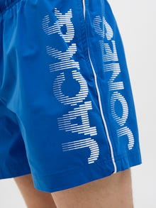 Jack & Jones Büyük Beden Logo Baskılı Deniz Şortu - Mauı -Turkish Sea - 12278715