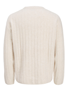 Jack & Jones Erkek Bisiklet Yaka Yün Kazak - Bradley -Moonbeam - 12278903