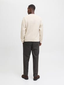 Jack & Jones Erkek Bisiklet Yaka Yün Kazak - Bradley -Moonbeam - 12278903