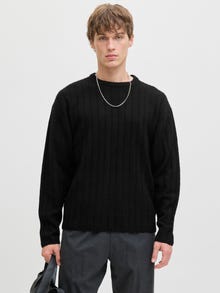 Jack & Jones Erkek Bisiklet Yaka Yün Kazak - Bradley -Black - 12278903