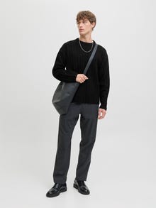 Jack & Jones Erkek Bisiklet Yaka Yün Kazak - Bradley -Black - 12278903