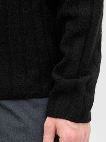 Jack & Jones Erkek Bisiklet Yaka Yün Kazak - Bradley -Black - 12278903