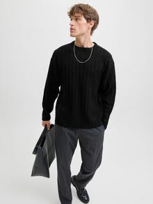 Jack & Jones Erkek Bisiklet Yaka Yün Kazak - Bradley -Black - 12278903
