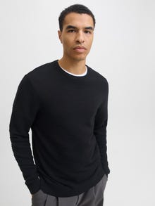 Jack & Jones Erkek Bisiklet Yaka Kazak - Otto -Black - 12278962
