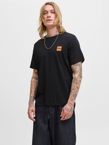 Jack & Jones Erkek Minimal Logo Baskılı Tişört - Brandy -Black - 12279100