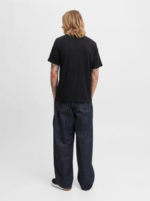 Jack & Jones Erkek Minimal Logo Baskılı Tişört - Brandy -Black - 12279100