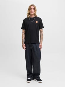 Jack & Jones Erkek Minimal Logo Baskılı Tişört - Brandy -Black - 12279100