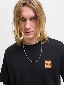 Jack & Jones Erkek Minimal Logo Baskılı Tişört - Brandy -Black - 12279100