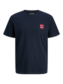 Jack & Jones Erkek Minimal Logo Baskılı Tişört - Brandy -Sky Captain - 12279100