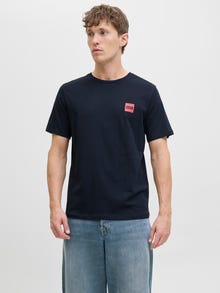 Jack & Jones Erkek Minimal Logo Baskılı Tişört - Brandy -Sky Captain - 12279100