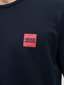 Jack & Jones Erkek Minimal Logo Baskılı Tişört - Brandy -Sky Captain - 12279100