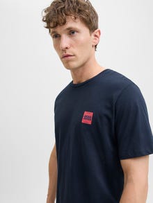 Jack & Jones Erkek Minimal Logo Baskılı Tişört - Brandy -Sky Captain - 12279100