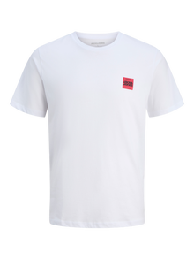 Jack & Jones Erkek Minimal Logo Baskılı Tişört - Brandy -White - 12279100