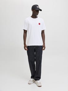 Jack & Jones Erkek Minimal Logo Baskılı Tişört - Brandy -White - 12279100