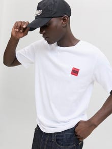Jack & Jones Erkek Minimal Logo Baskılı Tişört - Brandy -White - 12279100