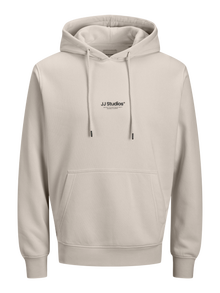 Jack & Jones Büyük Beden Kapüşonlu Sweatshırt - Soho -Moonbeam - 12279516