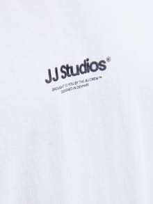 Jack & Jones Büyük Beden Bisiklet Yaka Tişört - Soho -White - 12279591