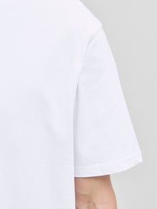 Jack & Jones Büyük Beden Bisiklet Yaka Tişört - Soho -White - 12279591