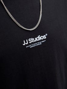 Jack & Jones Büyük Beden Bisiklet Yaka Tişört - Soho -Black - 12279591