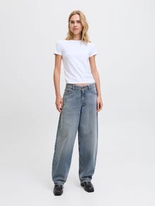 Jack & Jones Kadın Barrel Jean - Fujı -Medium Blue Denim - 12279605