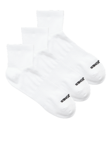 Jack & Jones Erkek Logo Detaylı 3'lü Çorap Paketi -White - 12280171