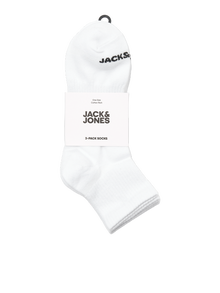 Jack & Jones Erkek Logo Detaylı 3'lü Çorap Paketi -White - 12280171