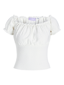 Jack & Jones Kadın Düşük Omuzlu Bluz - Rosey -Blanc de Blanc - 12281145