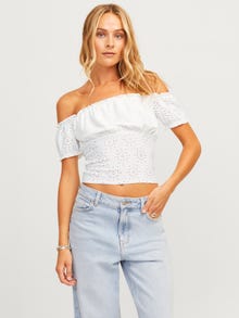 Jack & Jones Kadın Düşük Omuzlu Bluz - Rosey -Blanc de Blanc - 12281145