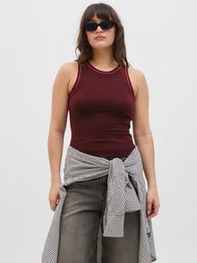 Jack & Jones Streç Kalıp Bisiklet Yaka Örgü üst -Cabernet - 12281432