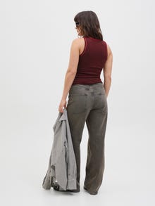 Jack & Jones Streç Kalıp Bisiklet Yaka Örgü üst -Cabernet - 12281432