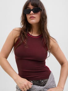 Jack & Jones Streç Kalıp Bisiklet Yaka Örgü üst -Cabernet - 12281432