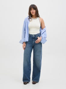 Jack & Jones Streç Kalıp Bisiklet Yaka Örgü üst -Vanilla Ice - 12281432