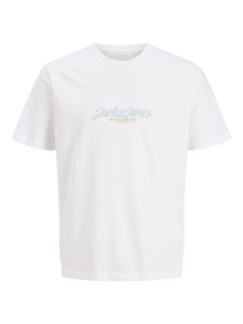 Jack & Jones Normal Kalıp Bisiklet Yaka Tişört -Bright White - 12281810