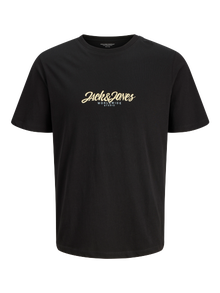 Jack & Jones Normal Kalıp Bisiklet Yaka Tişört -Black - 12281810