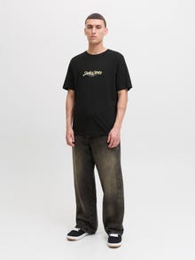 Jack & Jones Normal Kalıp Bisiklet Yaka Tişört -Black - 12281810