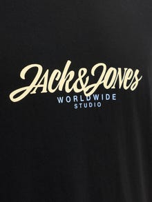 Jack & Jones Normal Kalıp Bisiklet Yaka Tişört -Black - 12281810