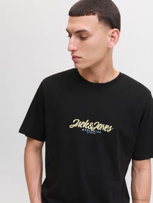 Jack & Jones Normal Kalıp Bisiklet Yaka Tişört -Black - 12281810