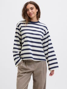 Jack & Jones Kadın Loose Fıt Çizgili Tişört - Lona -Naval Academy - 12282544