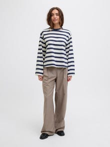Jack & Jones Kadın Loose Fıt Çizgili Tişört - Lona -Naval Academy - 12282544