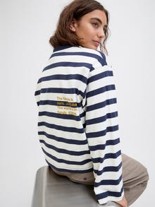Jack & Jones Kadın Loose Fıt Çizgili Tişört - Lona -Naval Academy - 12282544