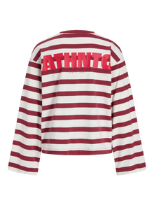 Jack & Jones Kadın Loose Fıt Çizgili Tişört - Lona -Cabernet - 12282544