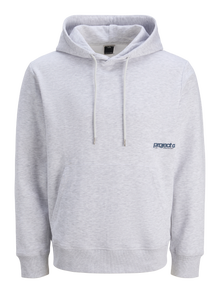 Jack & Jones Erkek Kapüşonlu Sweatshirt - Unıon -White Melange - 12282705