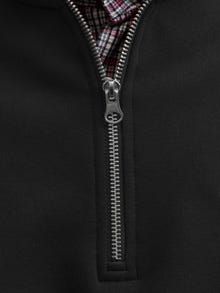 Jack & Jones Erkek Yarım Fermuarlı Dik Yaka Sweatshırt - Norrebro -Black - 12282899