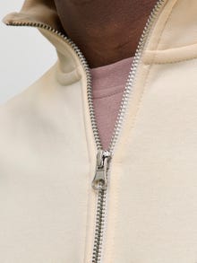 Jack & Jones Erkek Yarım Fermuarlı Dik Yaka Sweatshırt - Norrebro -Antique White - 12282899